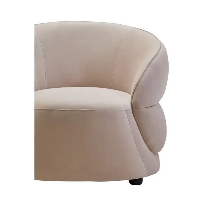 Delia Curve Stone Velvet Chair