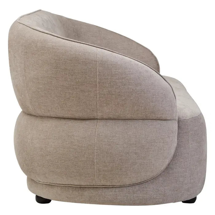 Dolce Curve Chenille Effect Taupe Three Seater Sofa