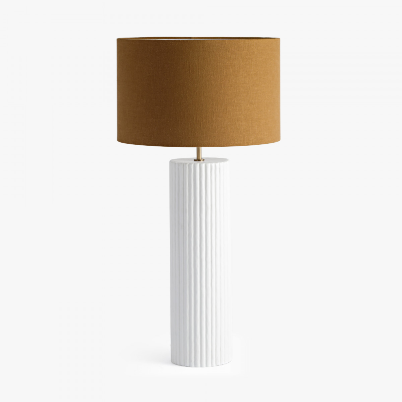 Large Ribbed Gesso Lamp