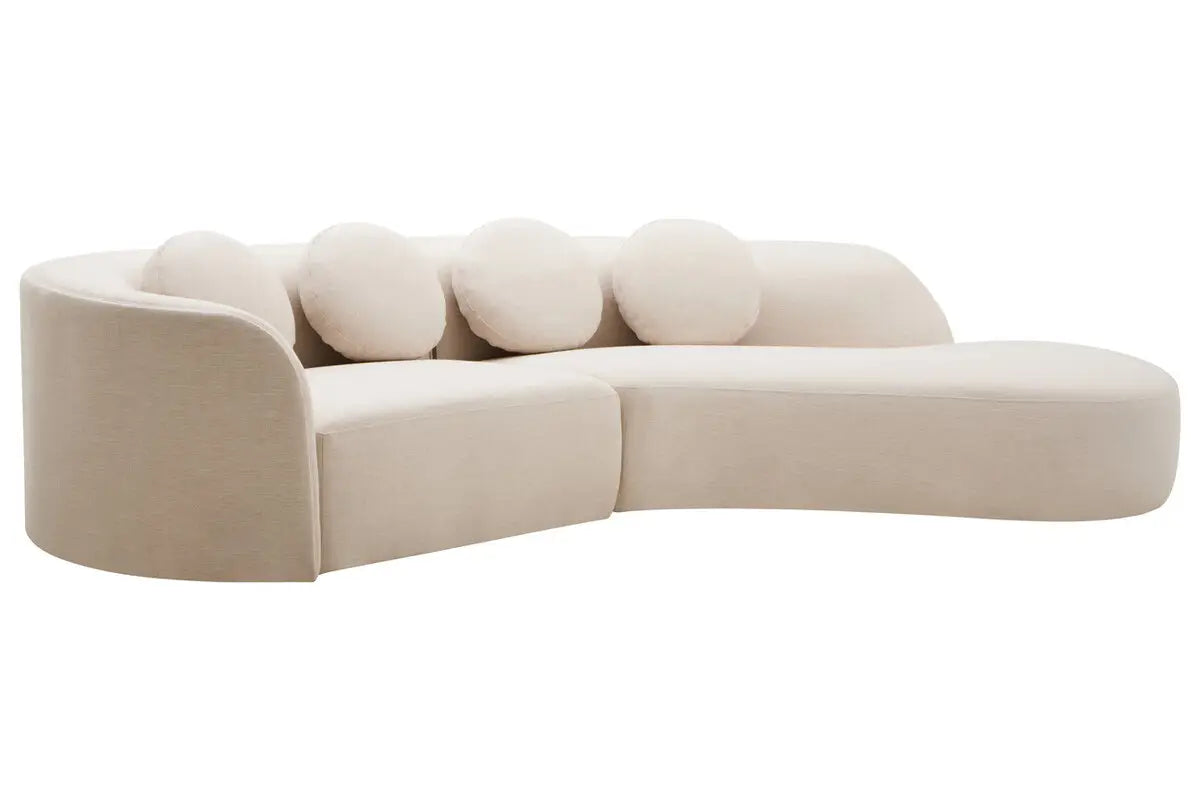 Ombria Cream Linen Fabric 3 Seater Sofa