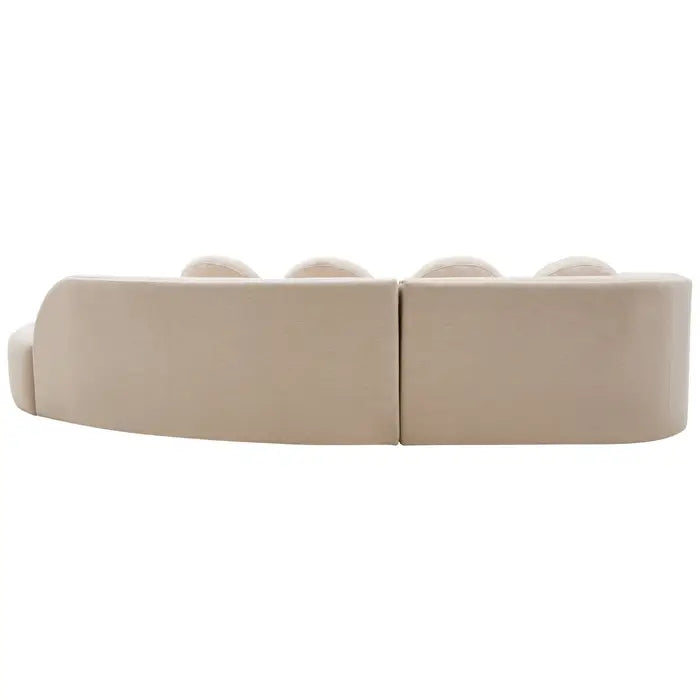Ombria Cream Linen Fabric 3 Seater Sofa