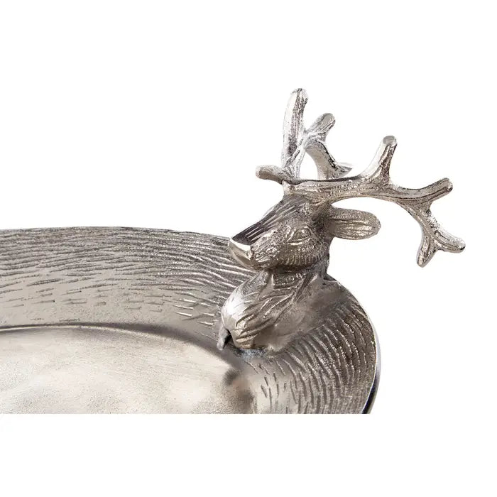 Large Silver Stag Serving Tray