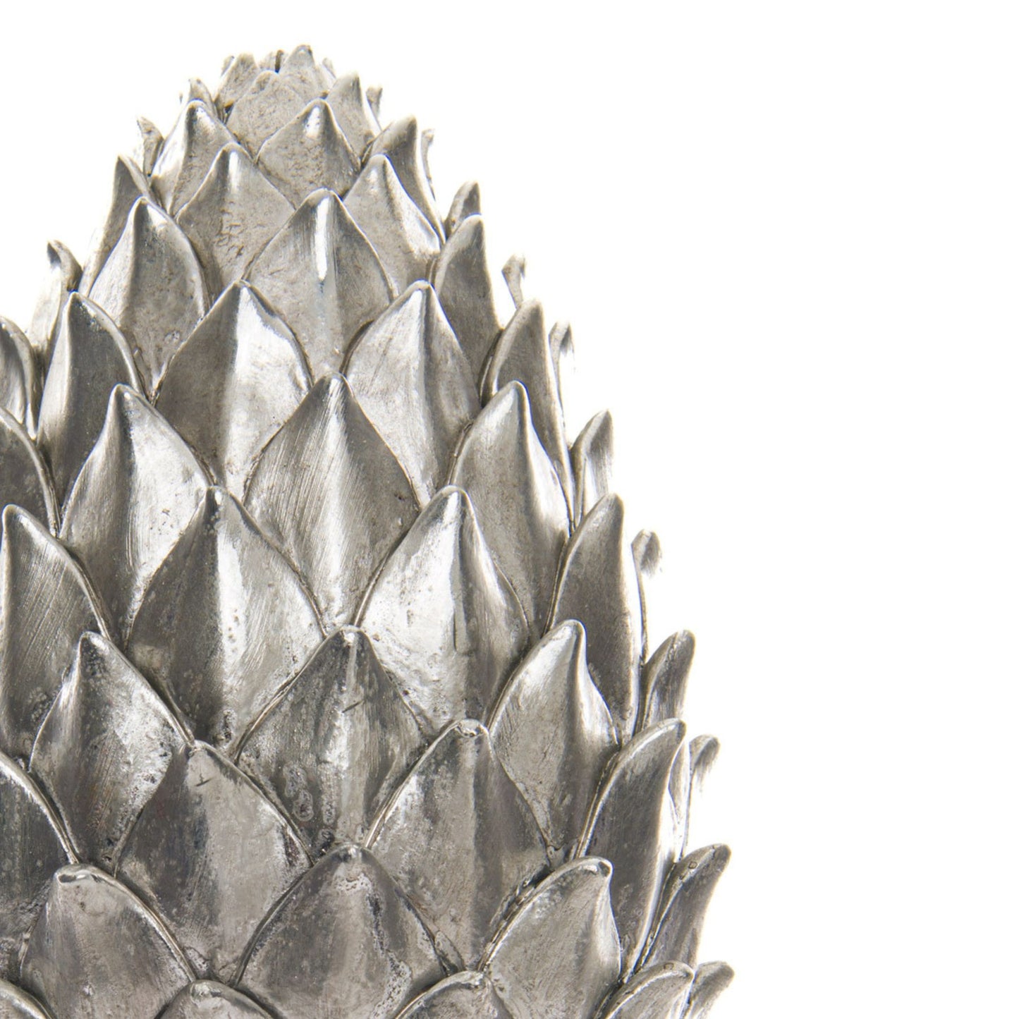 Tall Silver Festive Pinecone Decoration