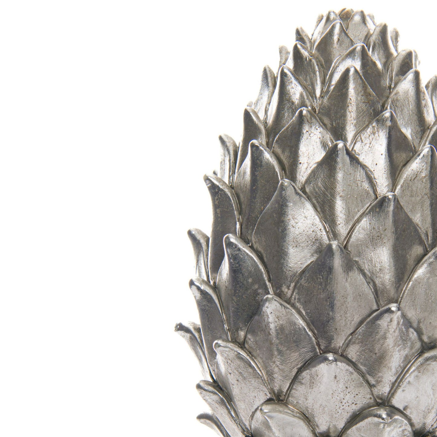 Tall Large Silver Festive Pinecone Decoration