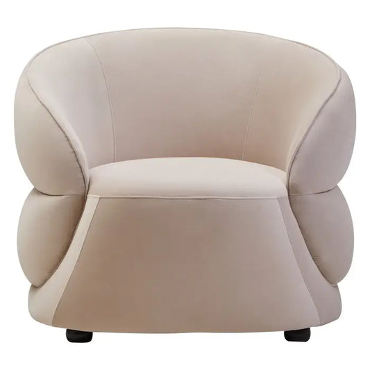 Delia Curve Stone Velvet Chair