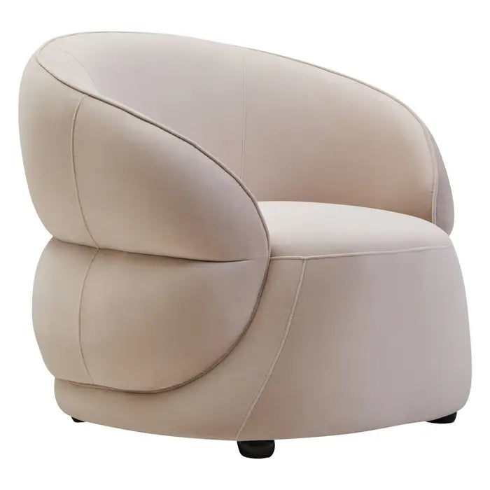 Delia Curve Stone Velvet Chair