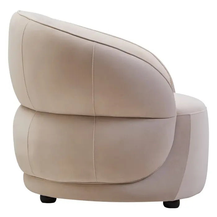 Delia Curve Stone Velvet Chair