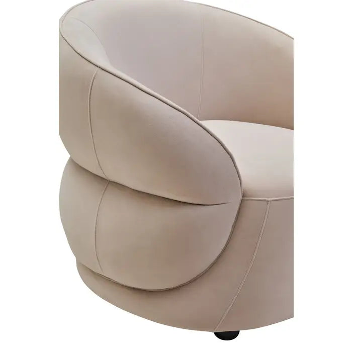 Delia Curve Stone Velvet Chair