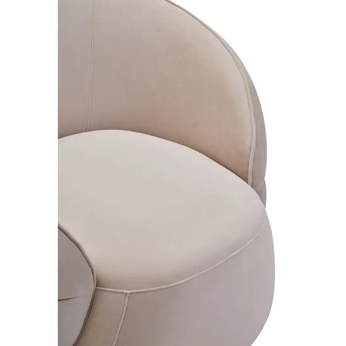 Delia Curve Stone Velvet Chair