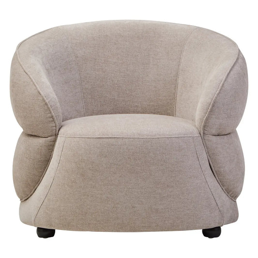 Dolce Curve Chenille Effect Taupe Chair