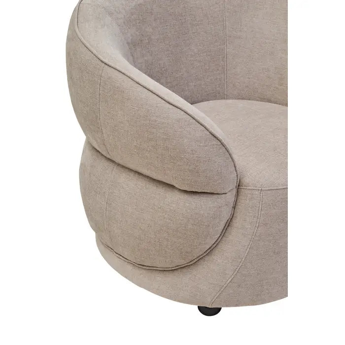 Dolce Curve Chenille Effect Taupe Chair