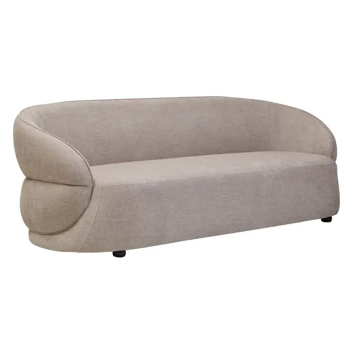 Dolce Curve Chenille Effect Taupe Three Seater Sofa