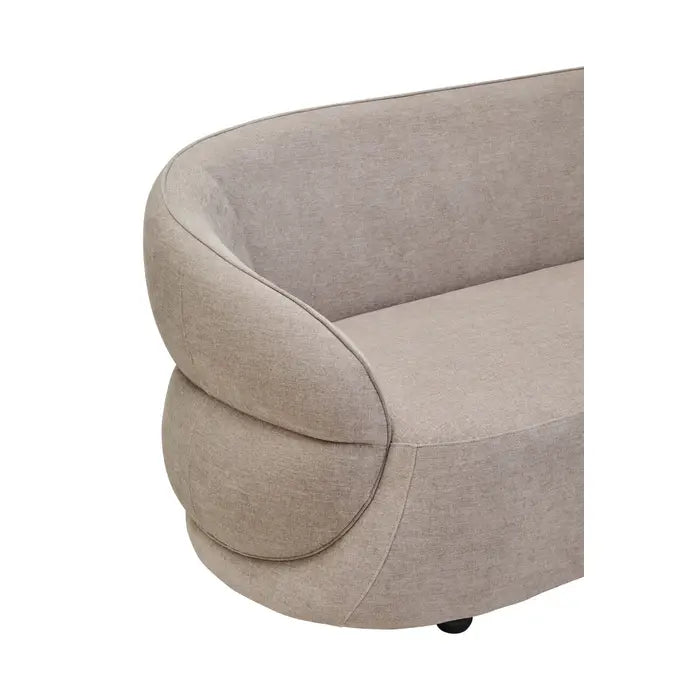 Dolce Curve Chenille Effect Taupe Three Seater Sofa