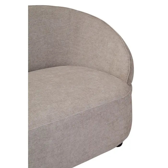 Dolce Curve Chenille Effect Taupe Three Seater Sofa