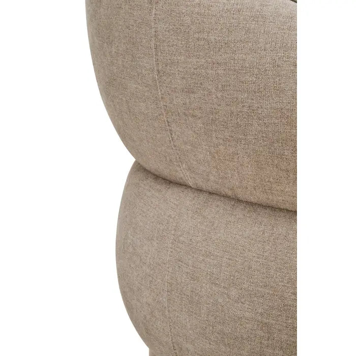 Dolce Curve Chenille Effect Taupe Three Seater Sofa