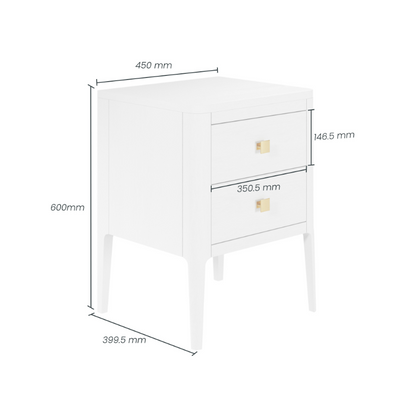 Abberley Bedside - White - 2 Drawers