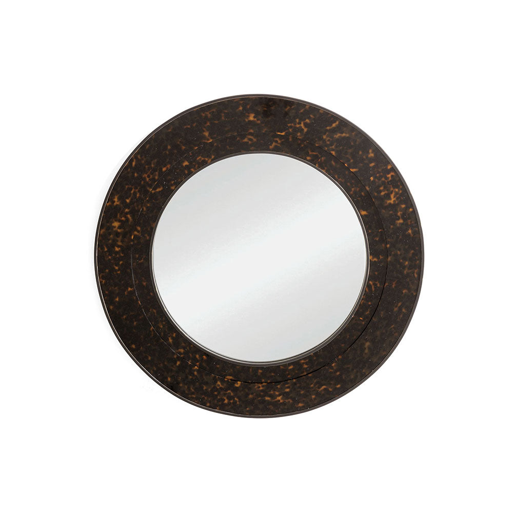 Arno Large Round Mirror Tortoiseshell Finish