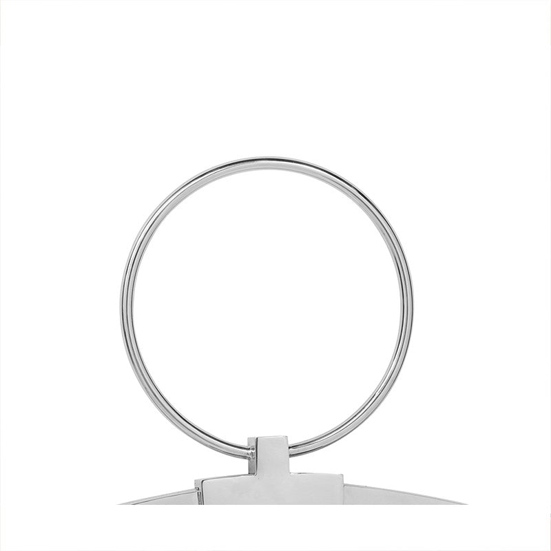 Avalone Round Wall Mirror in Nickel Finish