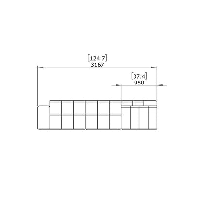 Connect Modular 5 L-Sectional Corner Sofa