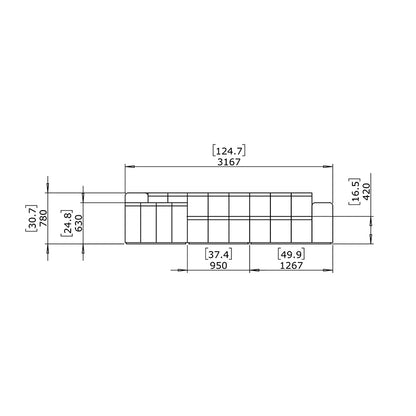 Connect Modular 5 L-Sectional Corner Sofa