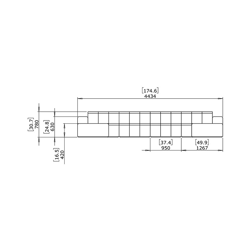 Connect Modular 6 U-Chaise Sectional Sofa