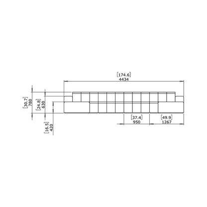 Connect Modular 6 U-Chaise Sectional Sofa