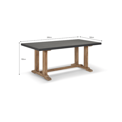 Burcot Dining Table - Slate Grey - Small