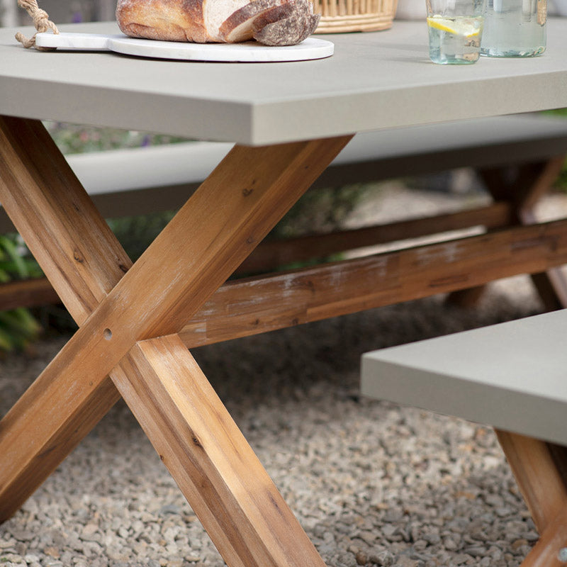 Burford Table and Bench Set in Natural - Large