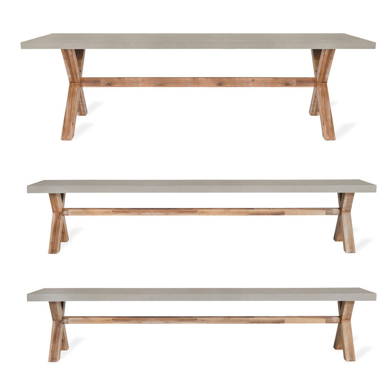 Burford Table and Bench Set in Natural - Large