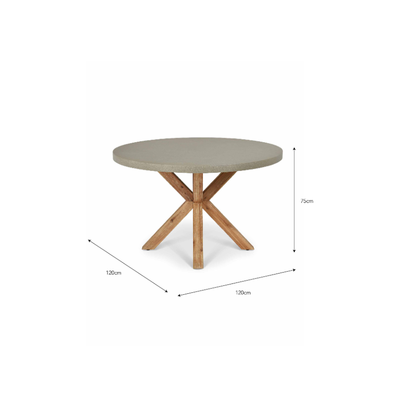 Burford Round Dining Table - 120 cm - Natural