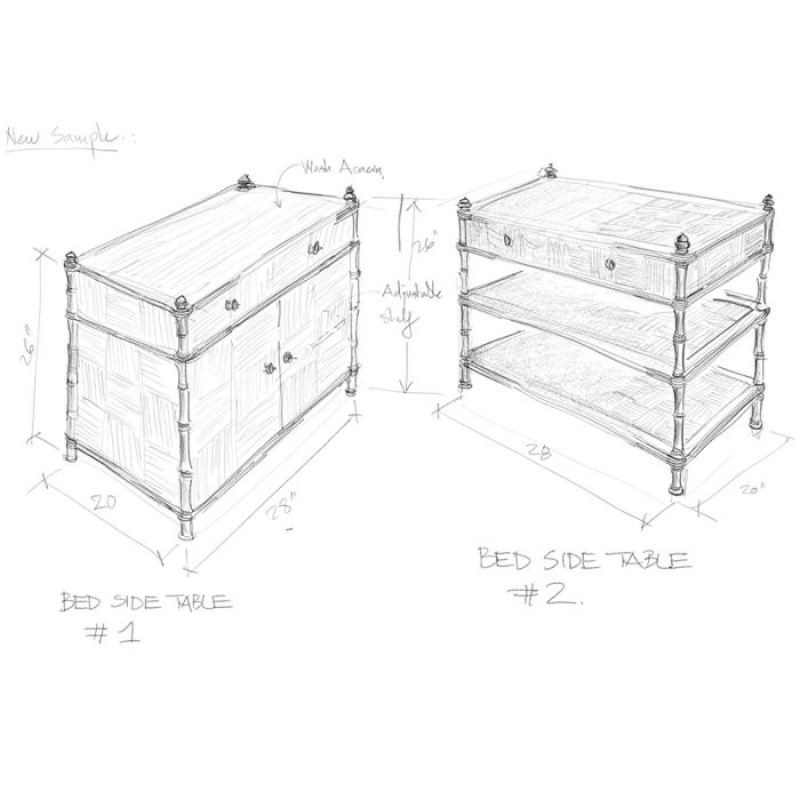 Bywater Side Table With Cupboard Washed Acacia