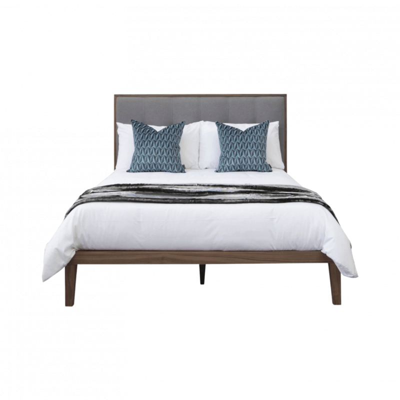 Calla Double Bed in Walnut/Grey