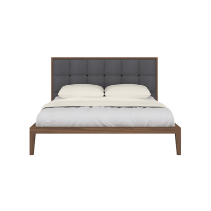 Calla Walnut King Size Bed - Grey