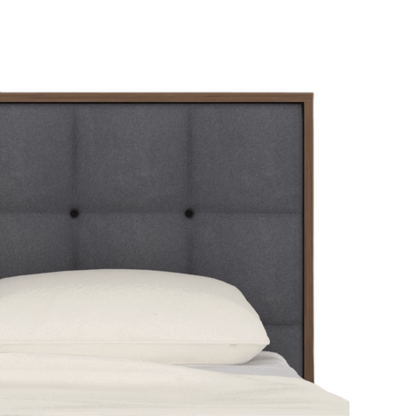 Calla Walnut King Size Bed - Grey