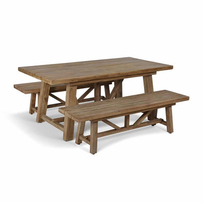 Chilford Solid Wood Dining Table & Bench Set - Small