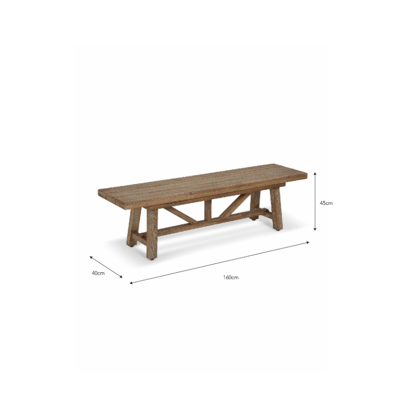 Chilford Acacia Solid Wood Bench - Large