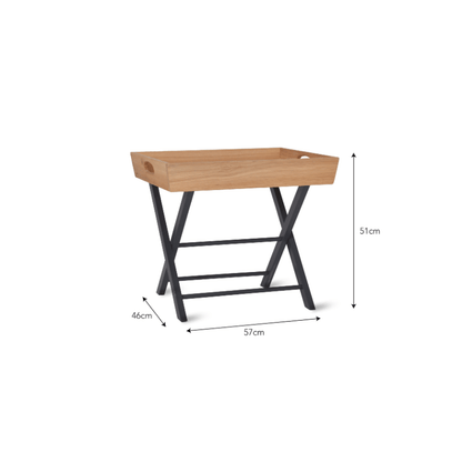 Clockhouse Butlers Side Table Carbon & Natural