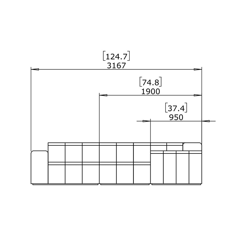 Connect Modular 7 U-Chaise Sectional Sofa