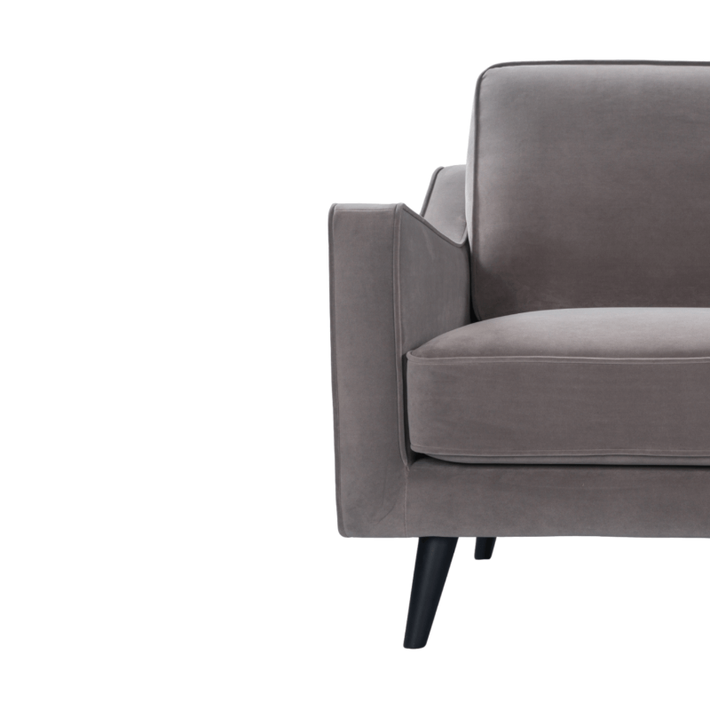 Daffy Armchair - Stone Grey Velvet