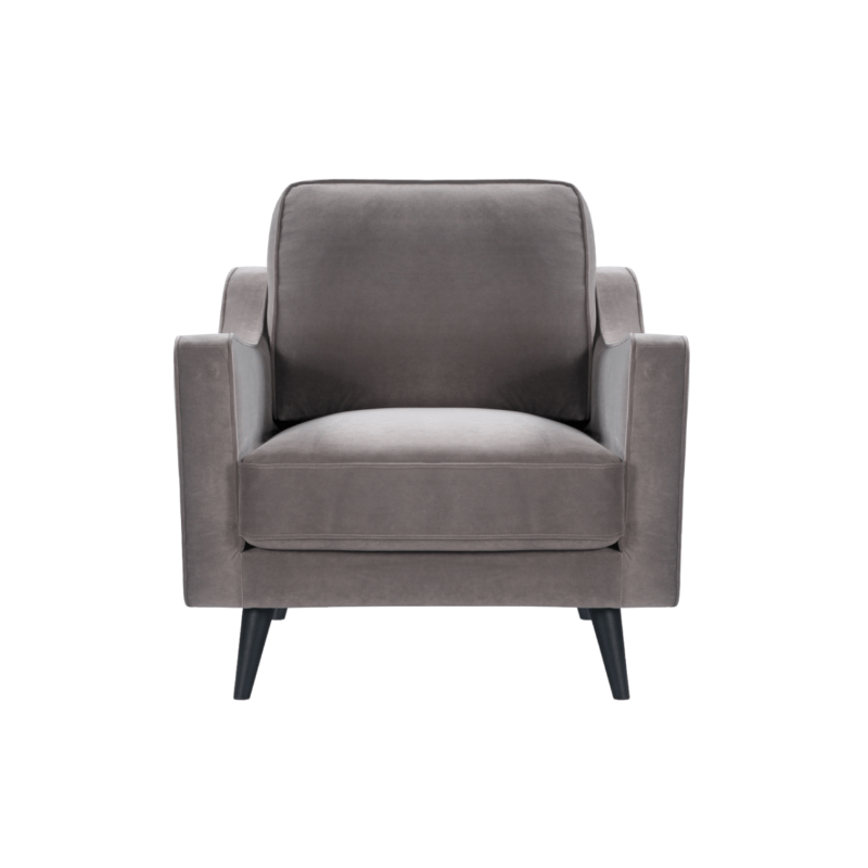 Daffy Armchair - Stone Grey Velvet