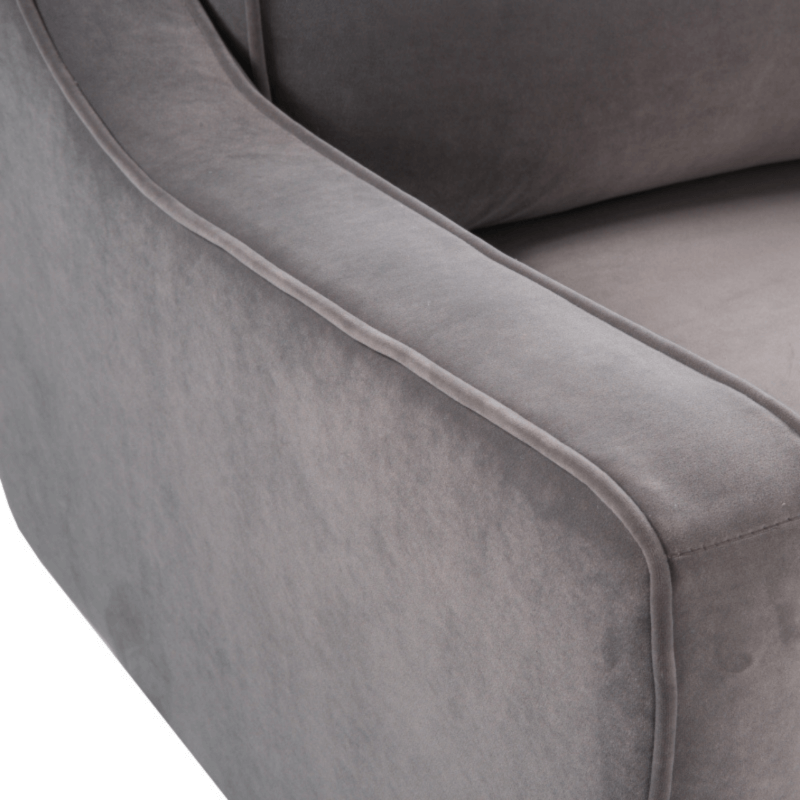 Daffy Armchair - Stone Grey Velvet