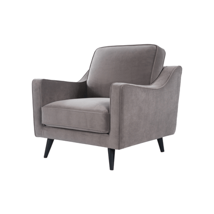 Daffy Armchair - Stone Grey Velvet