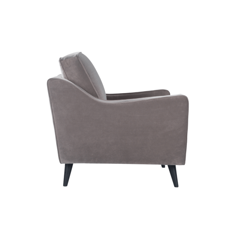 Daffy Armchair - Stone Grey Velvet