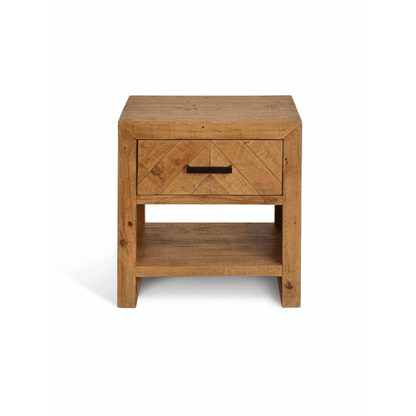 Fawley Chevron Bedside Table - Natural