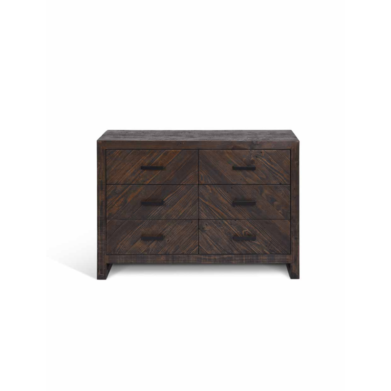 Fawley Chevron Chest of Drawers - Antique Brown