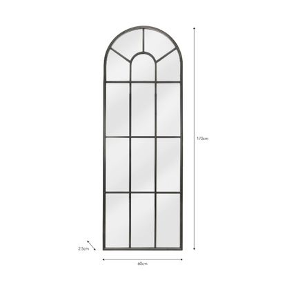 Fulbrook Iron Arched Mirror 170 X 60cm