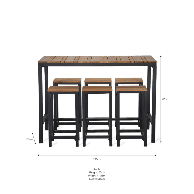 Teak Camley Bar Table Set