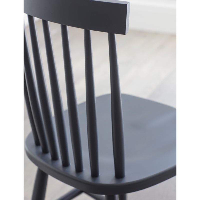 Pair of Spindle Back Chairs - Carbon