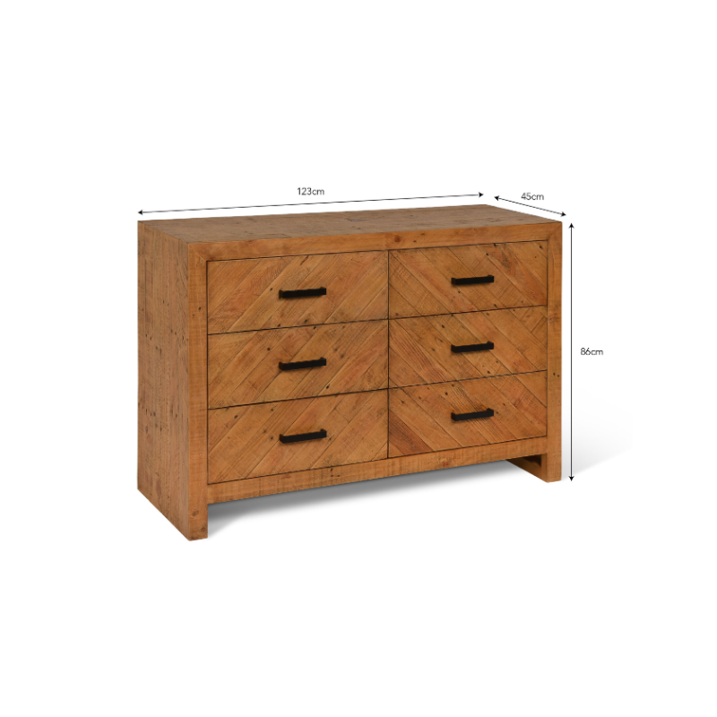 Fawley Chevron Chest of Drawers - Natural