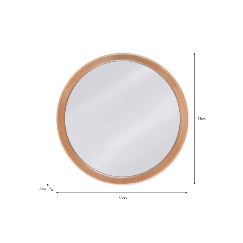 Hambledon Round Mirror 53cm - Natural